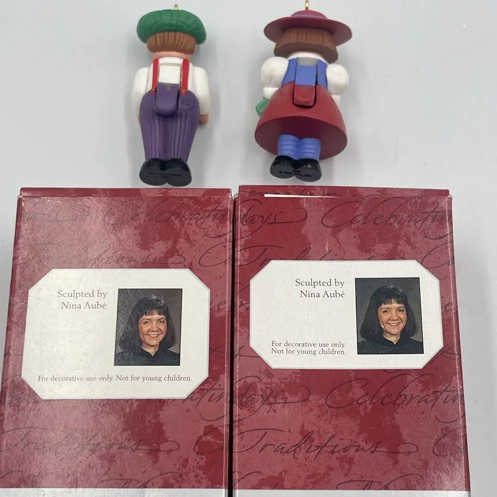2 Hallmark Keepsake Family‎ Christmas Ornaments Son Daughter
